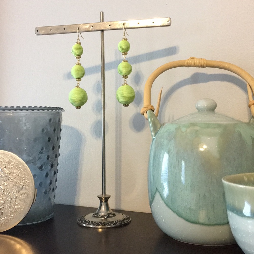 Three Drop Lime Earrings